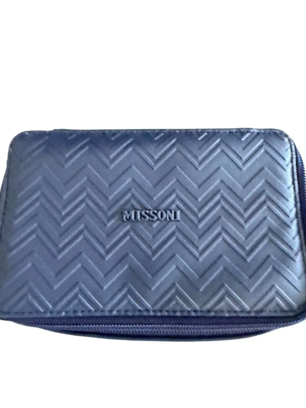 MISSONI Blue Patterned Makeup Travel Case